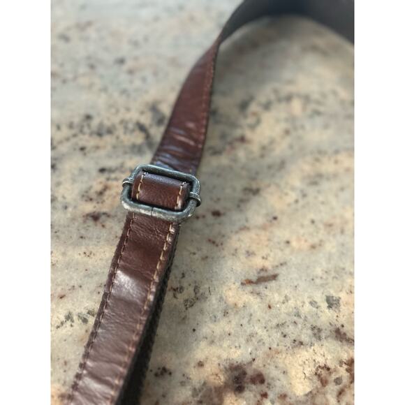 Jack Georges Voyager Horsehoe Leather Crossbody Bag Handstained GORGEOUS - Picture 14 of 15